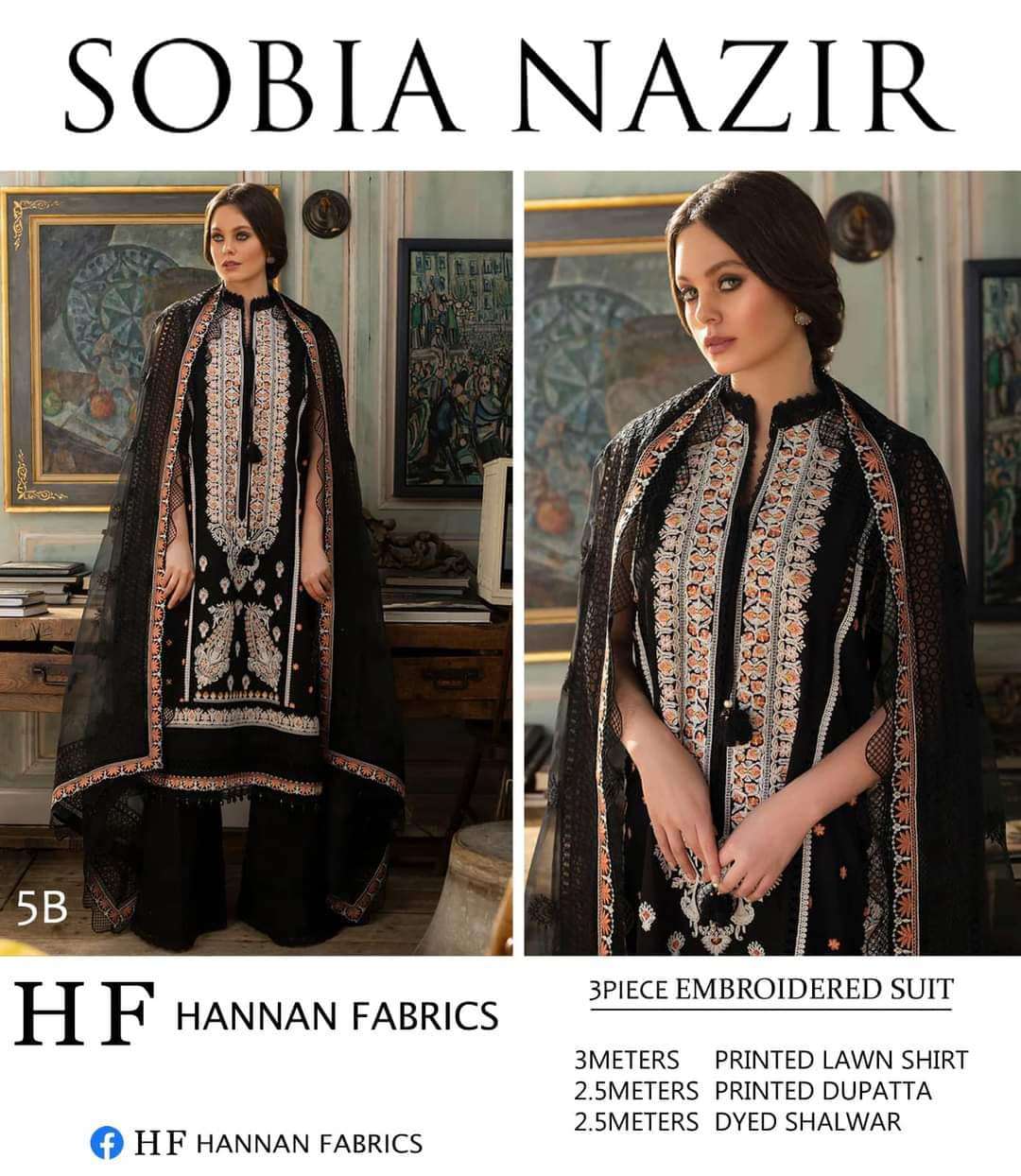 Sobia Nazir Lawn with Chiffon Dupatta by Hannan